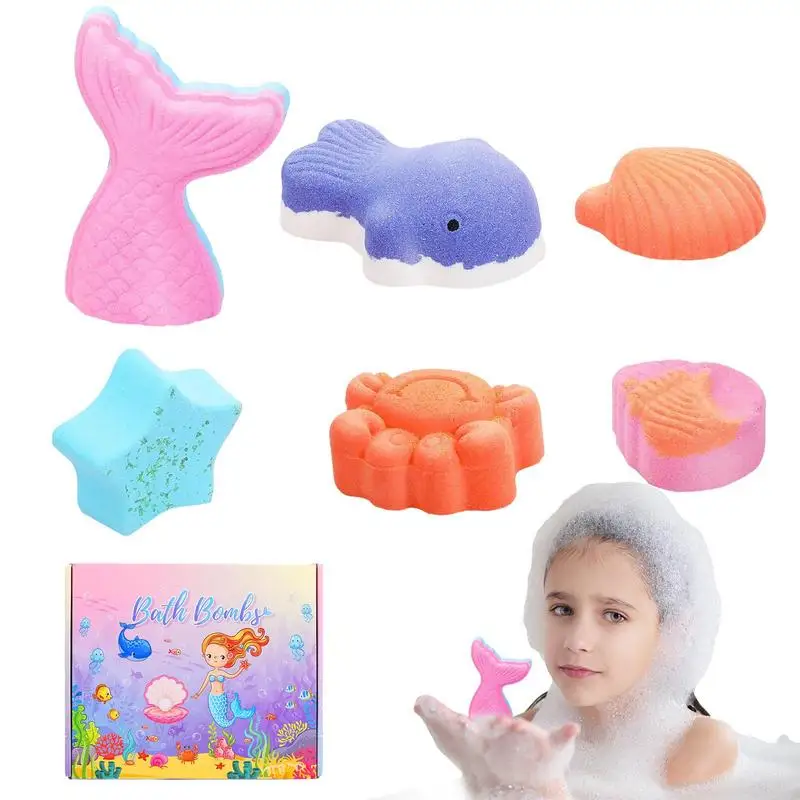 

Bath Salt Ball Cute Gift Set Of Colorful Moisturizing Bath Balls Lightweight And Convenient 6pcs Set Natural Ingredients Perfect