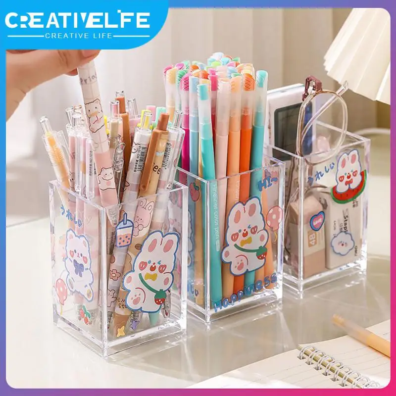 

Transparent Stationery Storage Box Ins 1pcs Penholder Fall-resistant Wear-resistant Acrylic Penholder Stationery Durable Ps