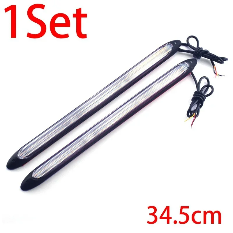 

1 пара автомобильных светодиодных дневных ходовых огней, водонепроницаемый последовательный указатель поворота, DRL, автомобильная фара