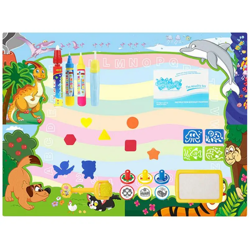 

Aqua Magic Water Doodle Mat Kids Large Aqua Coloring Mat Mess Free Drawing Mat With Neon Colors Fun And Educational Alphabet