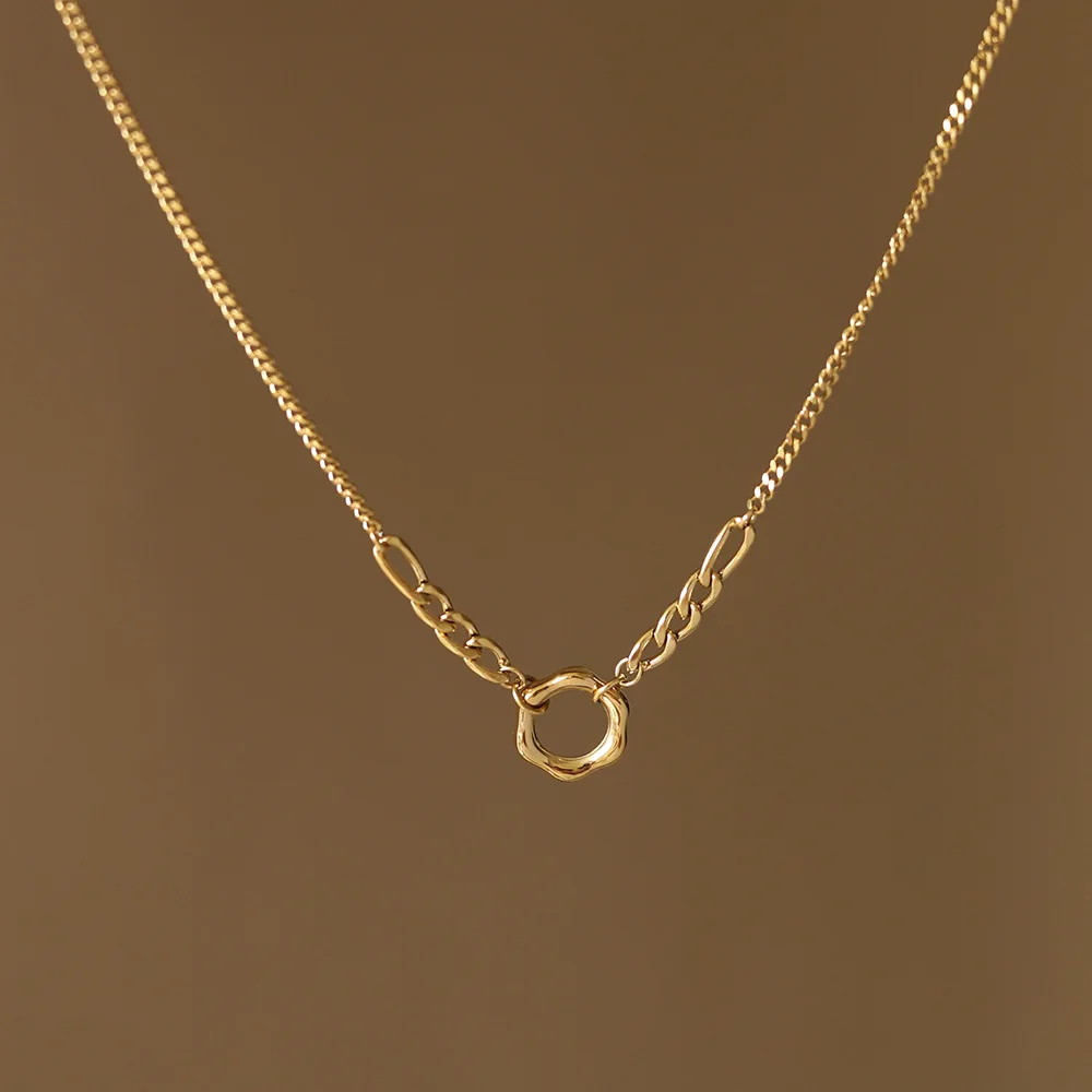 

SITA 316L Stainless Steel 18k Gold Plated Irregular Round Pendant Necklace for Women Fashion Jewelry Party Gift