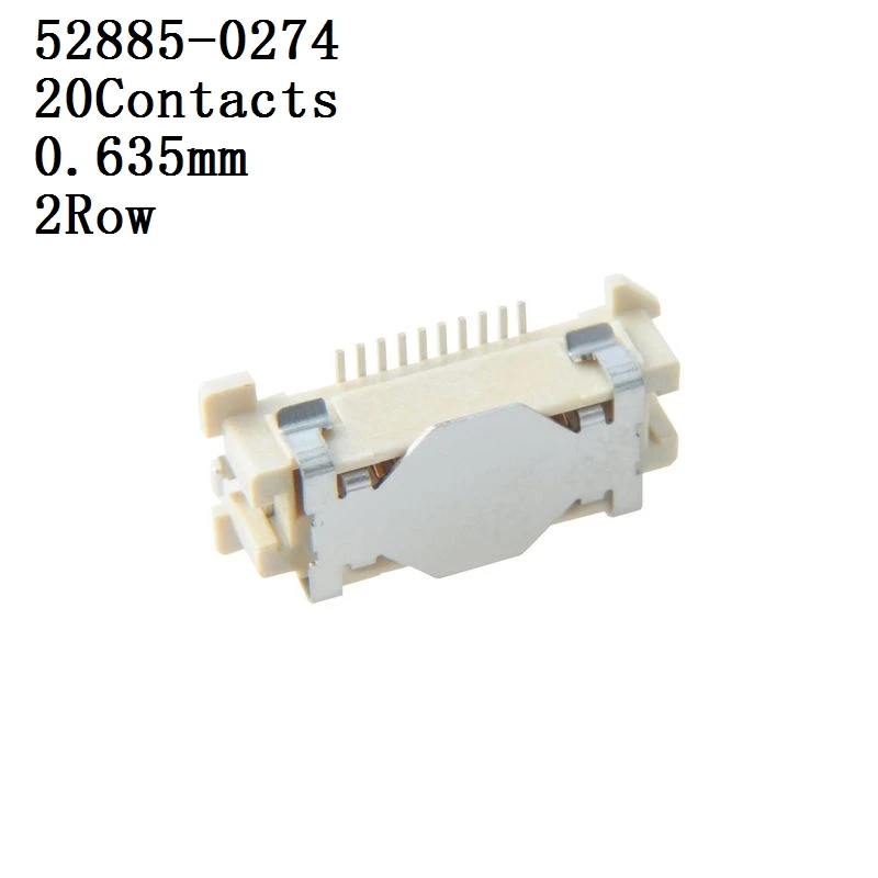 MOLEX-Conector 52885-0274,0374,0474,0874.,1074,1474,1674,2074,2474 Connector, Header,  0.635 mm, 2 Row, Socket 5 unids/lote