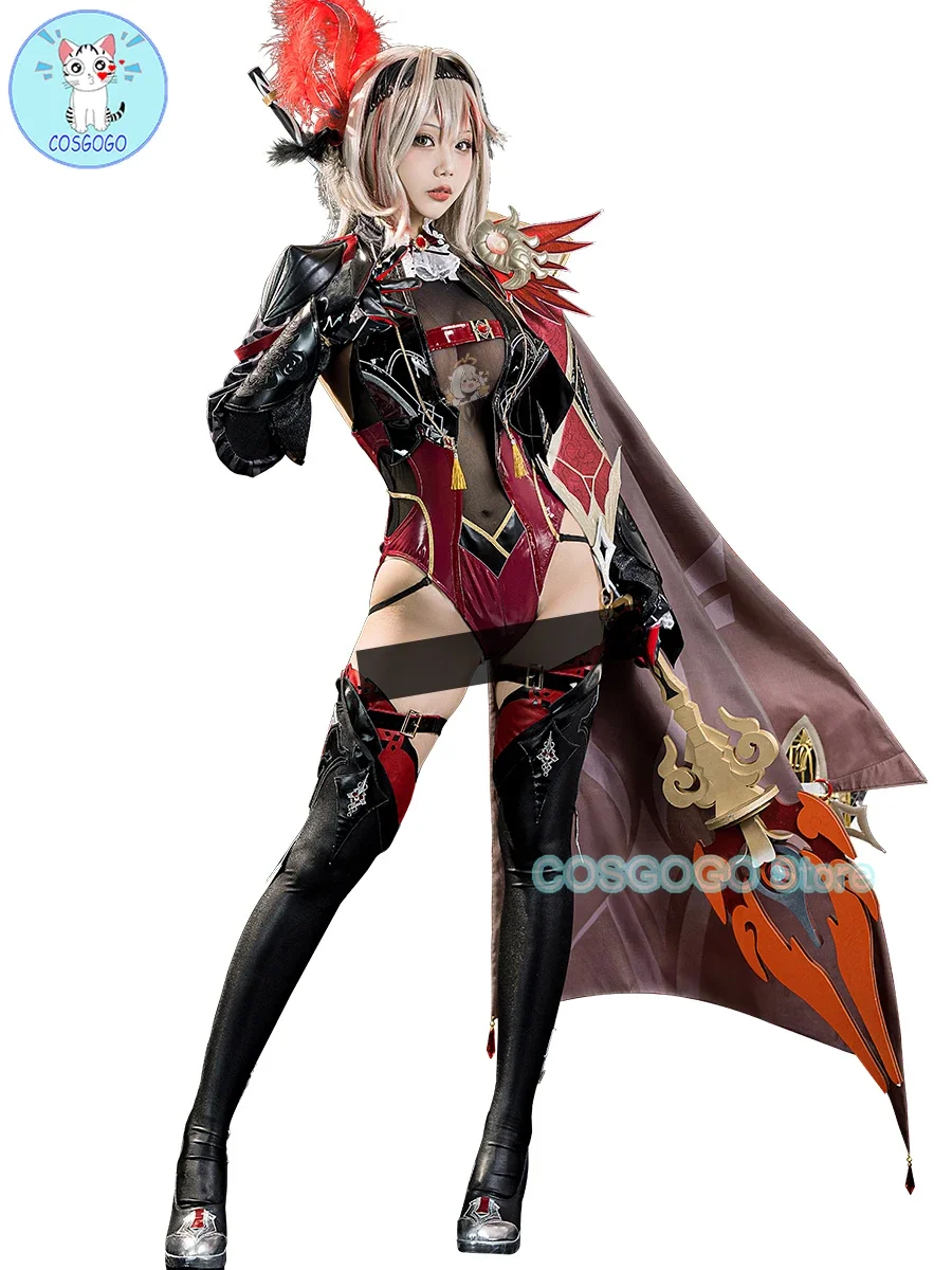 Эксклюзивный косплей Succubus Eula Genshin Impact Косплей Ver. Костюмы на Хэллоуин размер S-3XL