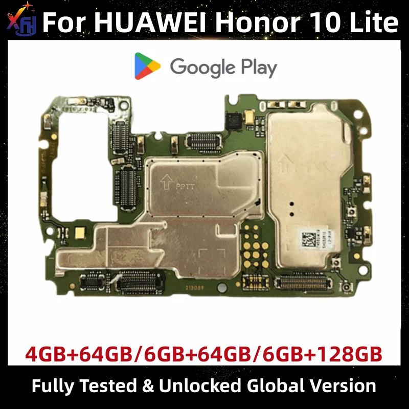 

Original Unlocked Motherboard for HUAWEI Honor 10 Lite, Logic Board with Google Playstore Installed, 64GB, 128GB Global ROM