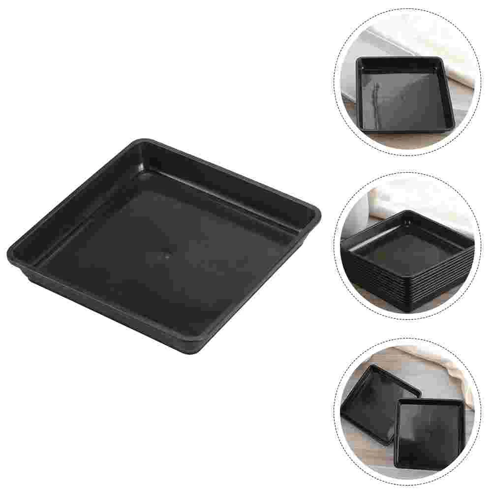

5 Pcs Flowerpot Tray Square Outdoor Rugs Clear Saucer Flower Planter Pot Saucer Trays Pot Trays Black Square Plates