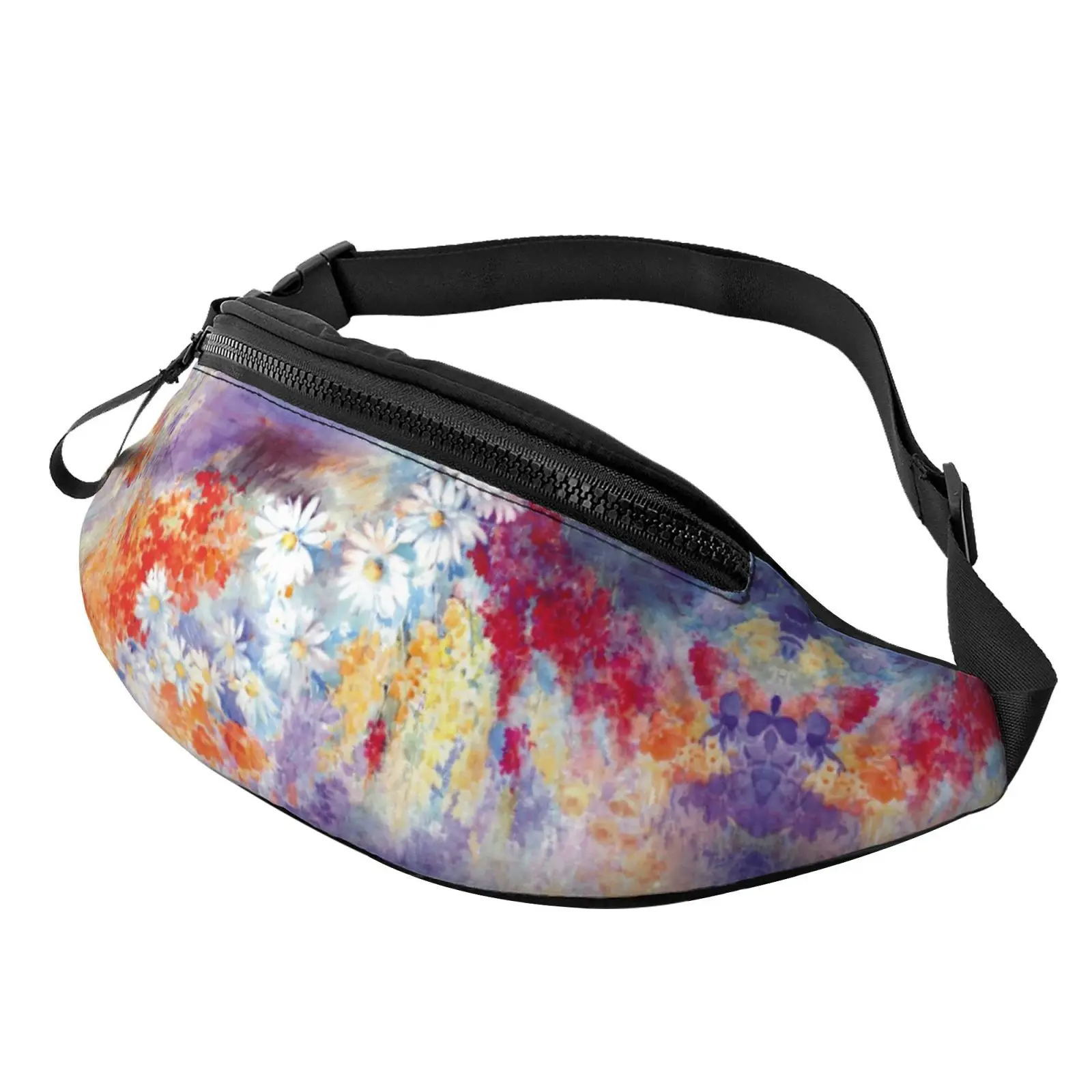

Oil Painting Daisy Waist Bag Fanny Pack School Pack Bags for Women Men Young Polyester Casual Pack with Zipper Outdoor Hiking