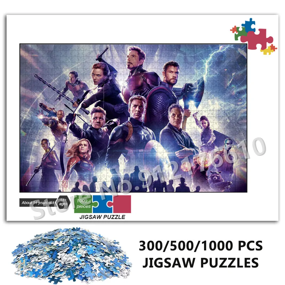 

Disney Marvel Superhero Wooden Puzzle Spider-Man Iron Man Captain America Jigsaw Puzzles Educational Decompressing Adult Toys