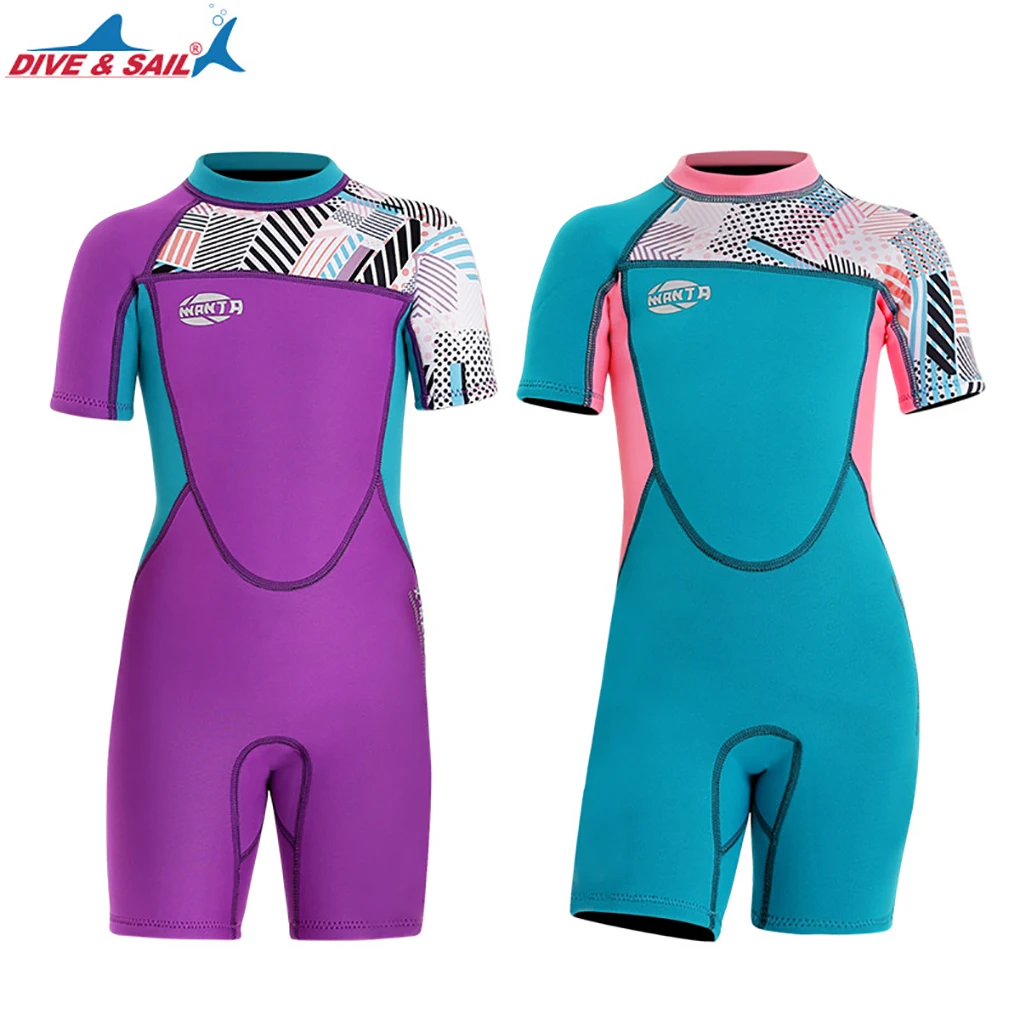 

2.5MM Children Wetsuits Sunprotection Diving Suit Ultrathin Quick Drying Neoprene Wetsuit Keep Warming Full Body Swimsuit