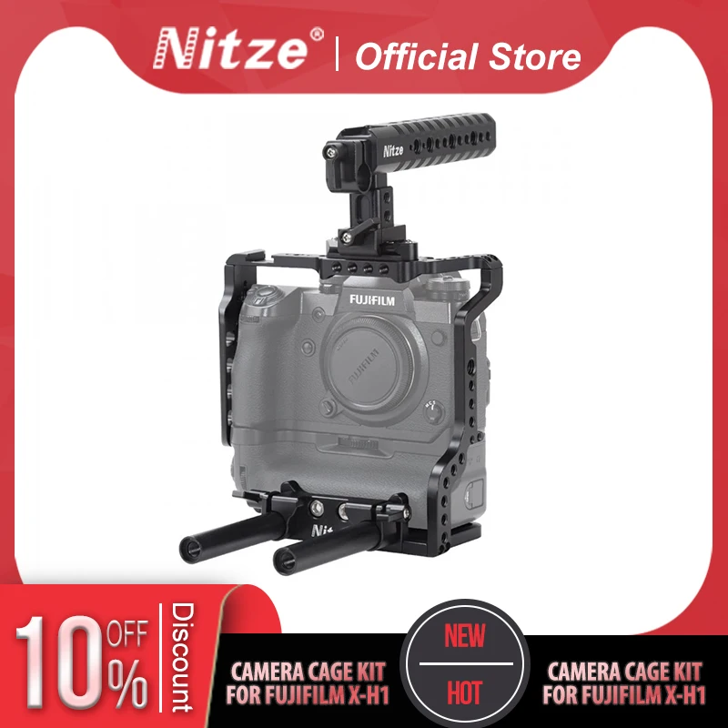 

Комплект клетки NITZE для фотоаппарата FUJIFILM X-H1 с батарейным блоком-FHT02