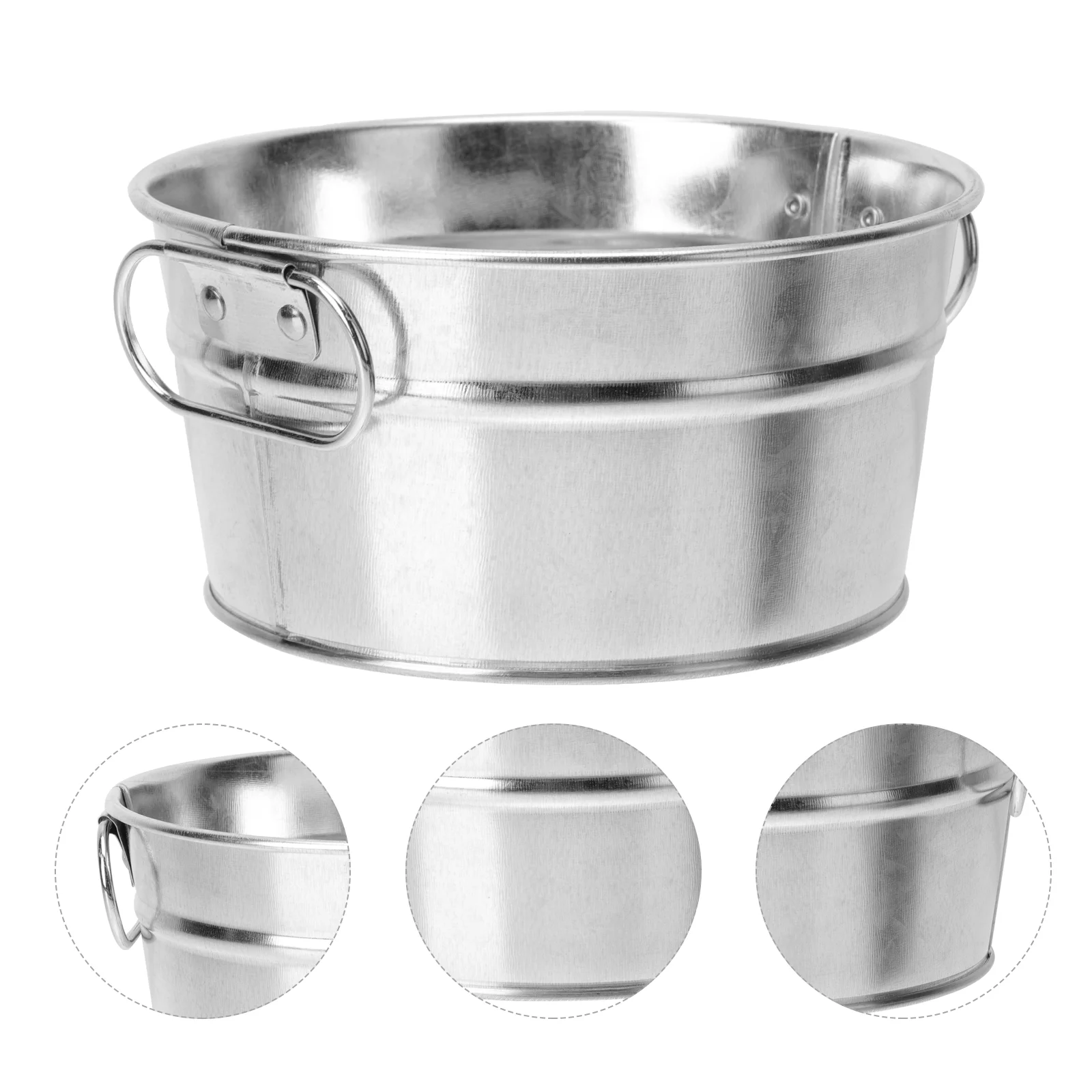 

Bucket Bucketsmetal Tin Galvanized Tub Small Container Snack Drinks Partiestableware Tubs Pail Party Stainless Mini French