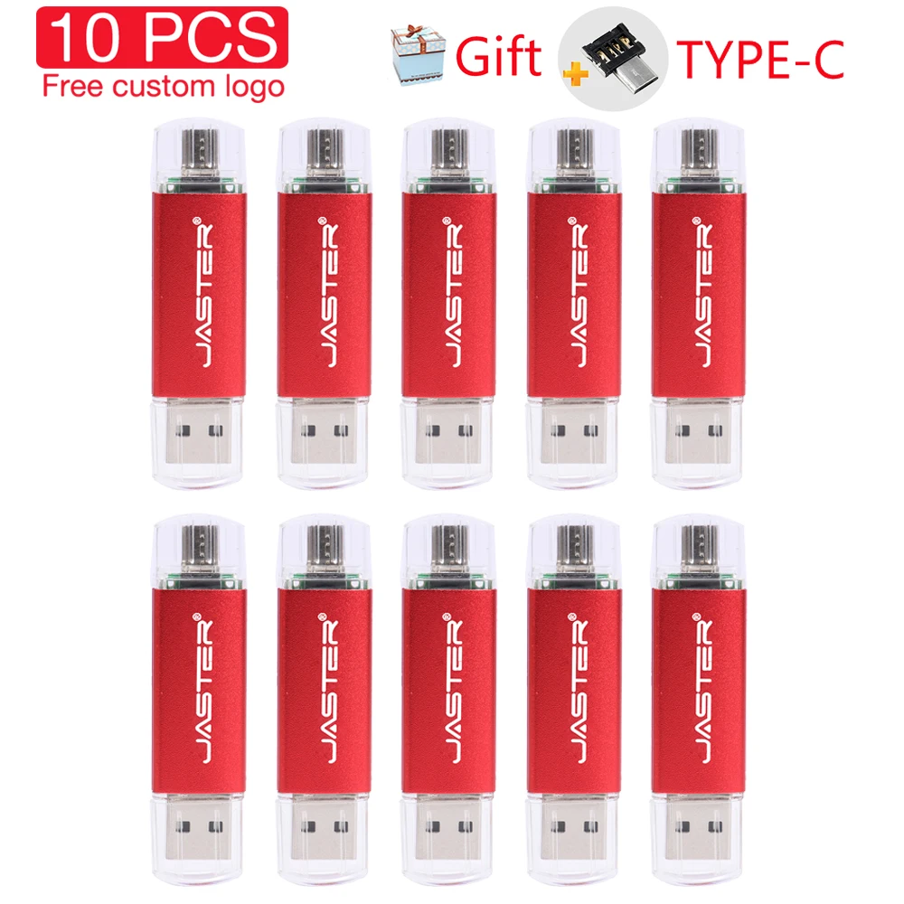 

10 шт./партия, OTG USB флеш-накопители, 32 ГБ, 64 ГБ