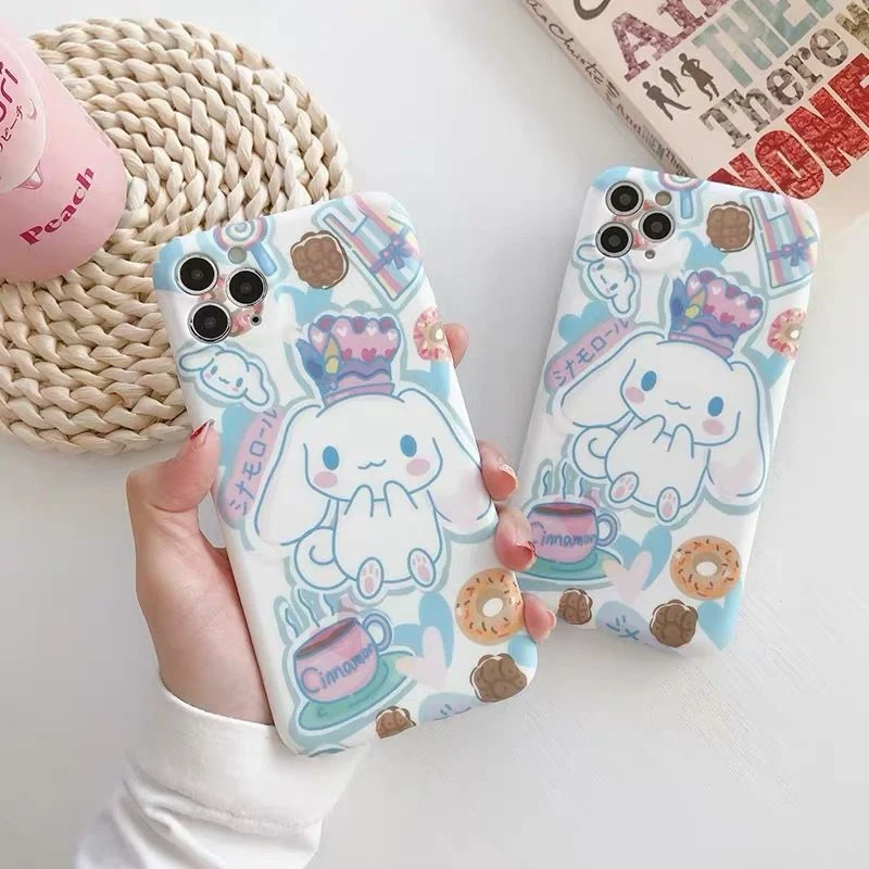 

Sanrio Cartoon Cinnamoroll Phone Cases For iPhone 12 11 Pro Max XR XS MAX 8 X 7 SE Silicone soft shell Protective Cver Y2k Girl