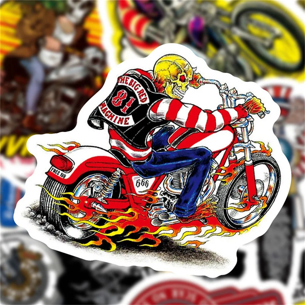 

50pcs Vintage Indians Locomotive Stickers For Motorcycle Ipad Phone Laptop Stationery DIY Scrapbooking Supplies Sticker Pack