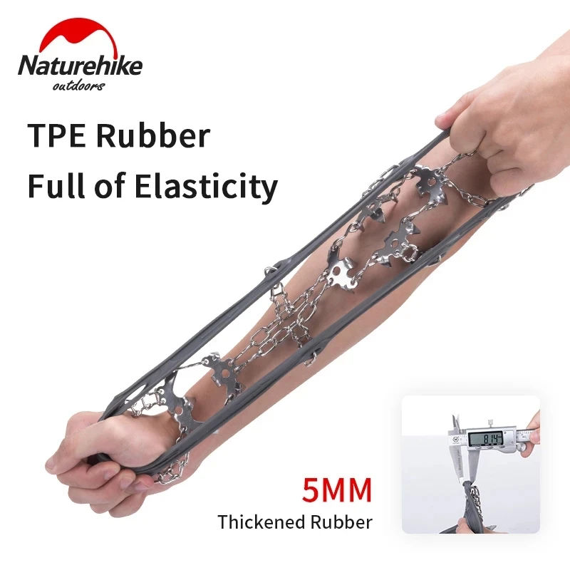 Naturehike Outdoor 13/19 Tooth Crampons Non-Slip Shoe Cover Stainless Steel Spike Chain Snow Claw Winter Climbing Accessories