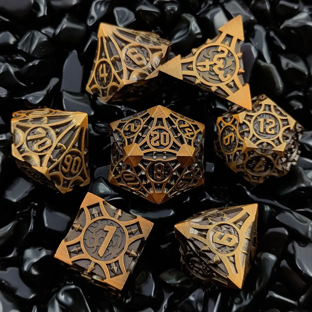 DND Board Game Metal Polyhedral Dice for Dungeon and Dragons RPG Pathfinder D&D Dice Set Role Playing Game D20 D12 D10 D8 D6 D4