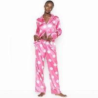 womens satin pajamas ladies silk home suit two piece pyjama set dropshipping