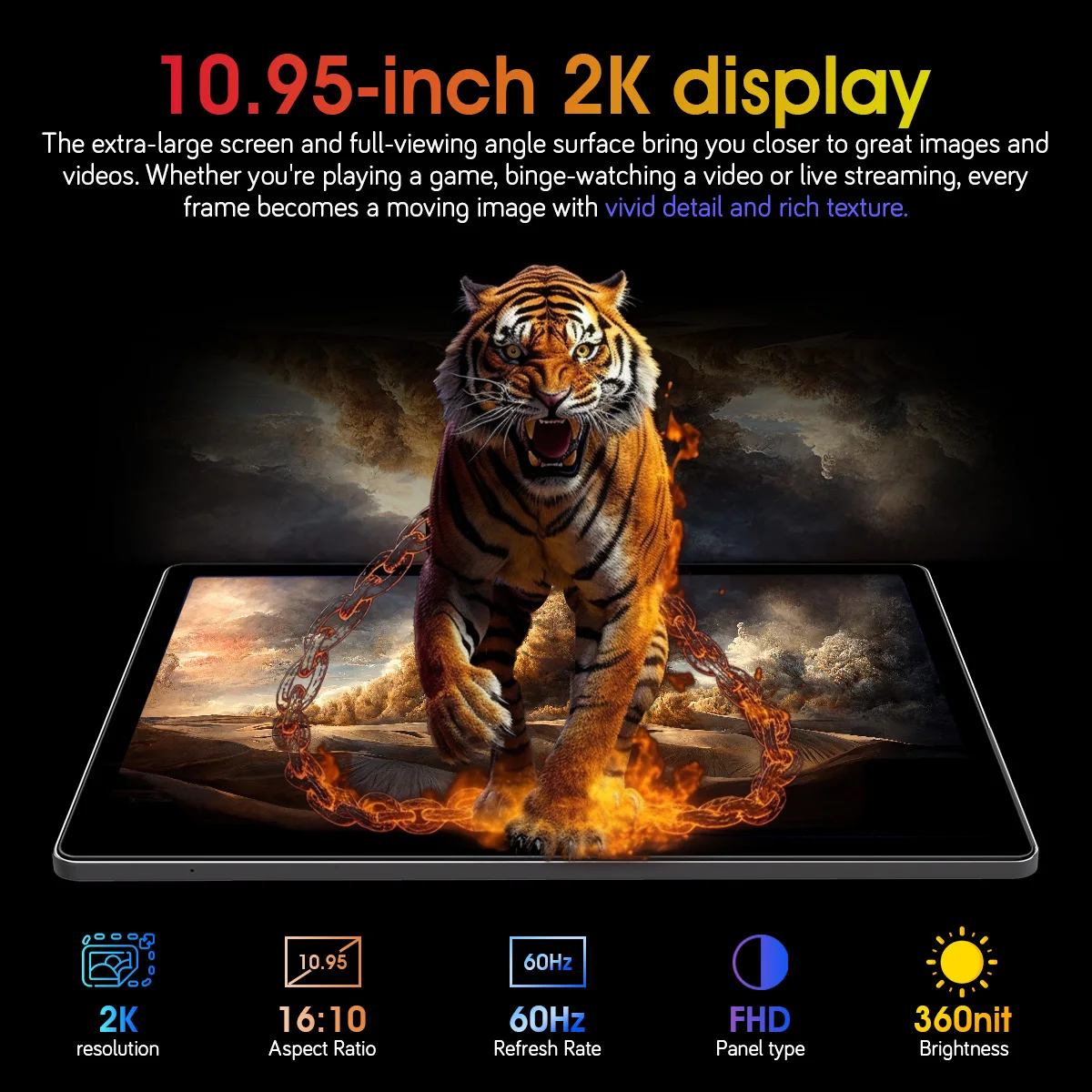 Планшет Hot Pepper 8 ГБ ОЗУ + 256 ПЗУ 10 95 дюйма 2K IPS Full HD MT8183 МП 16 8000 мАч Android 12