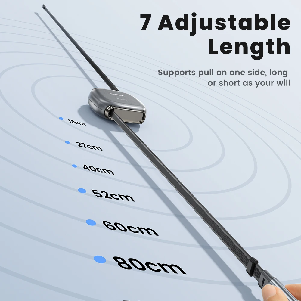 Фото Кабель Toocki 27W Smooth Retractable USB C-Lightning для быстрой зарядки iPhone 14 13 Pro Max, iPad, магнитный, плоский, из TPE, для передачи данных №3