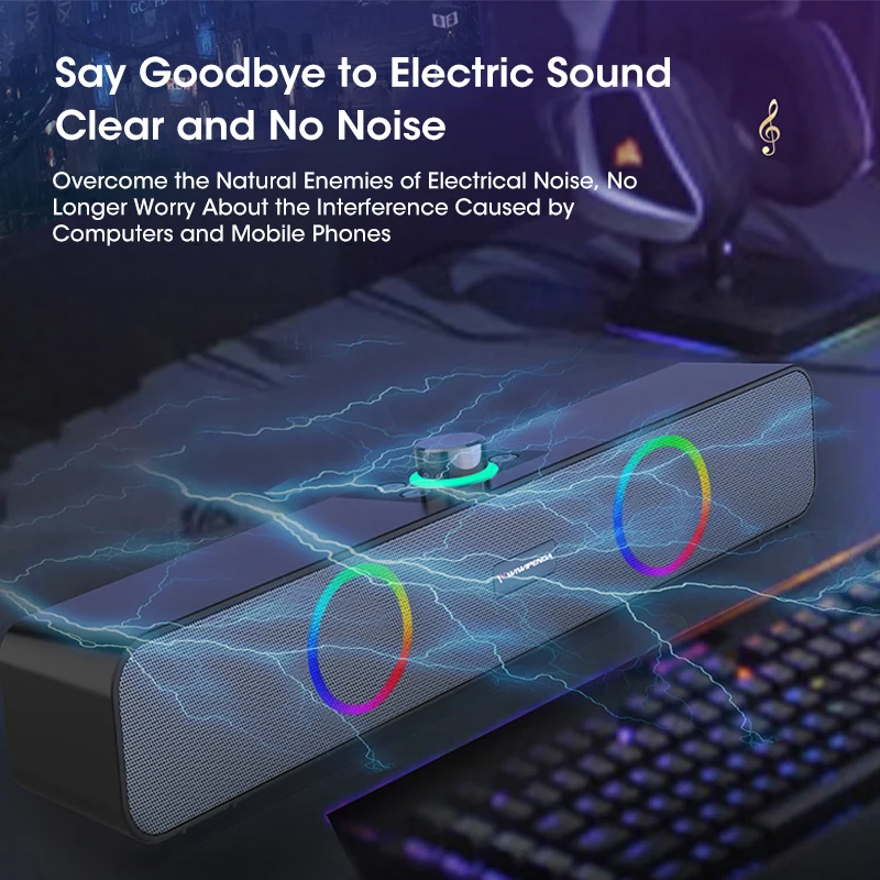 Беспроводной игровой Bluetooth-динамик Саундбар с USB 3D стерео сабвуфер AUX FM домашние