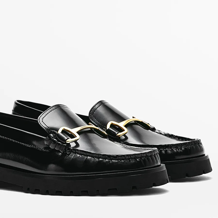 Jenny&Dave Shoes Women Genuine Leather Slip-On Loafers Women Gold Buckle Shoes Woman England Fashion Flat Shoes Retro Moccasin