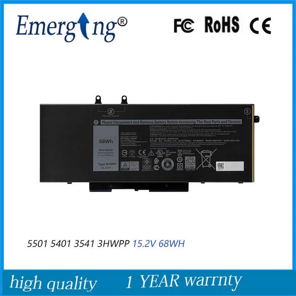 

15.2V 68WH New Original Laptop Battery 3HWPP for Dell Latitude 5501 5401 3541 Series