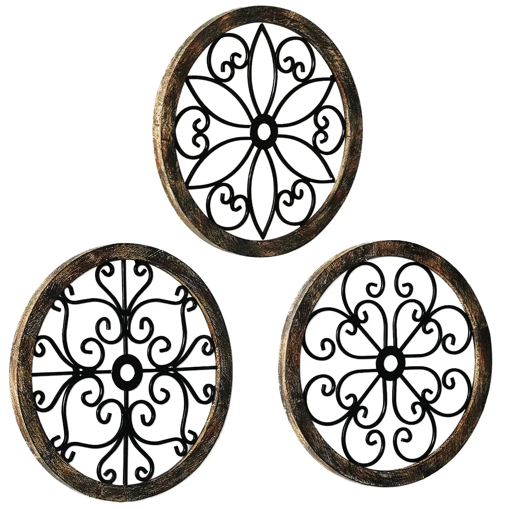 

Round Decor Pendantwall Ornament Outdoor Craft Decorative Home Mounted Indoor Iron Metal Hanging