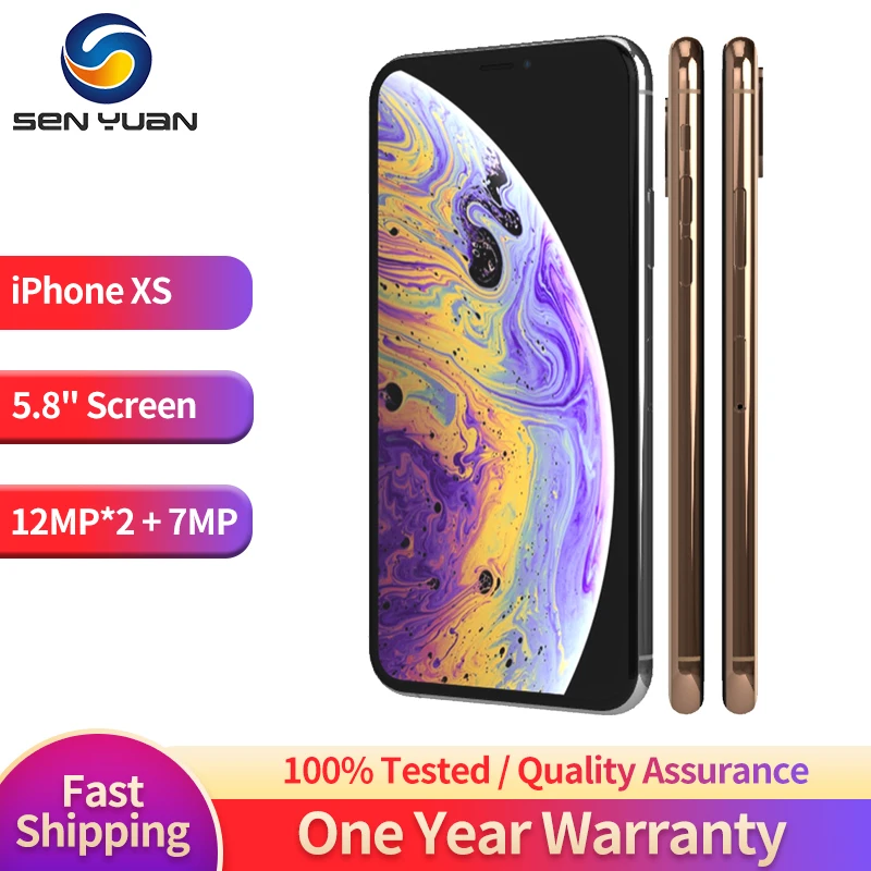 

Original Apple iPhone XS CellPhone 5.8" RAM 4GB ROM 64GB/256GB IOS Smartphone Hexa Core A12 NFC LTE 4G Unlocked Mobile Phone