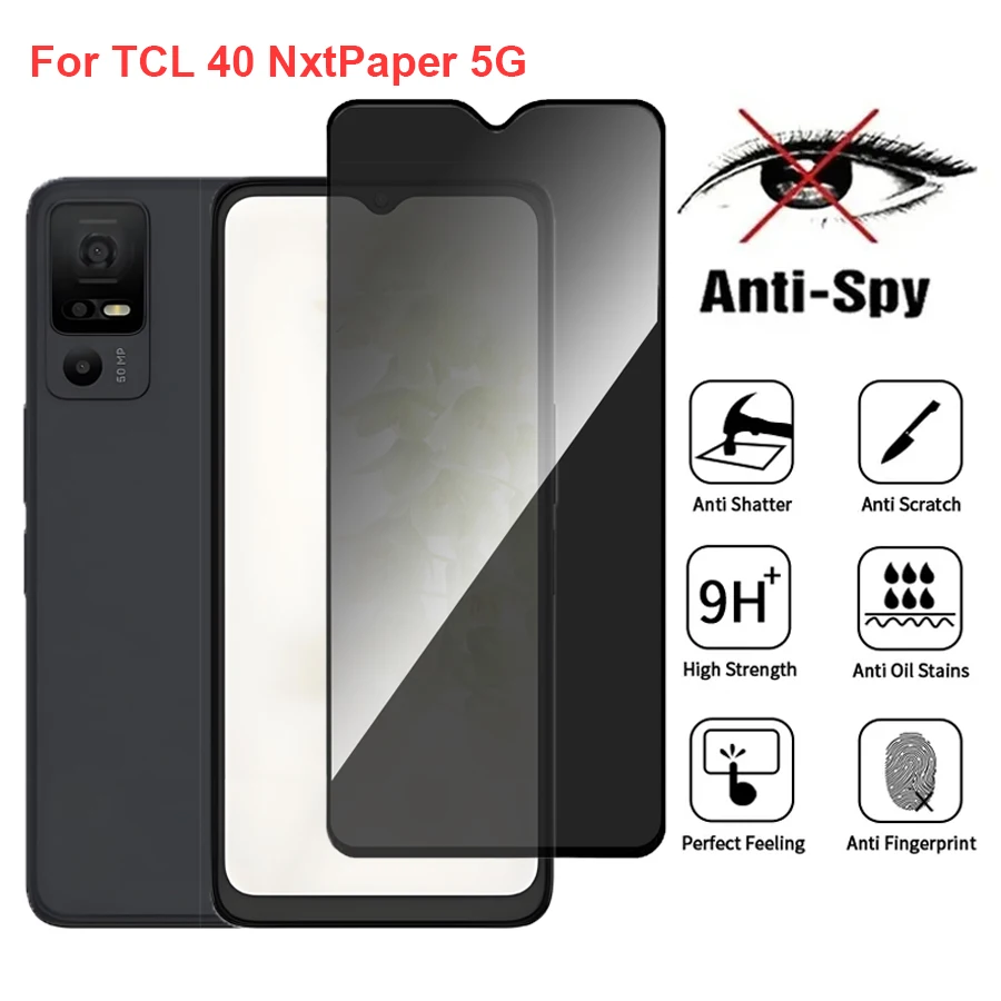Фото Для TCL 40 NxtPaper 5G антишпион конфиденциальная защитная пленка из закаленного стекла, совместимая с пленкой для телефона TCL40 NxtPaper 5G №1