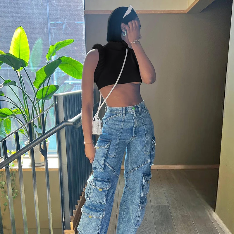 Женский жилет в стиле пэчворк с воротником-стойкой