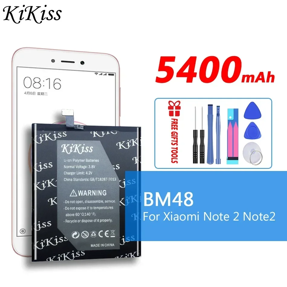 Сменный аккумулятор Kikiss для телефона Xiao Mi BM48 аккумуляторы Xiaomi Note 2 Note2 BM 48 BM-48 5400
