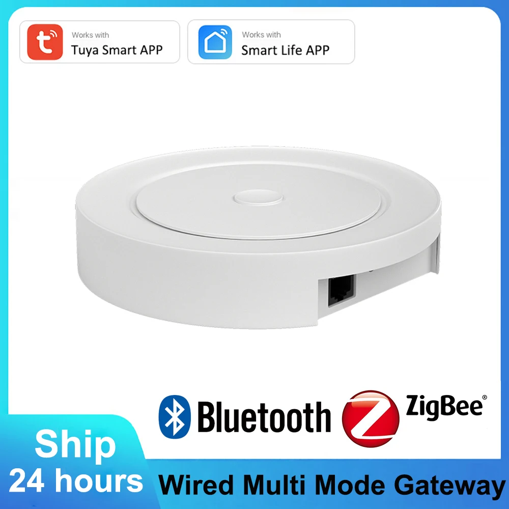 

Умный проводной многорежимный шлюз Tuya ZigBee BLE Bluetooth Mesh WiFi Hub Smart Home Bridge APP Smart Life APP Беспроводной пульт дистанционного управления
