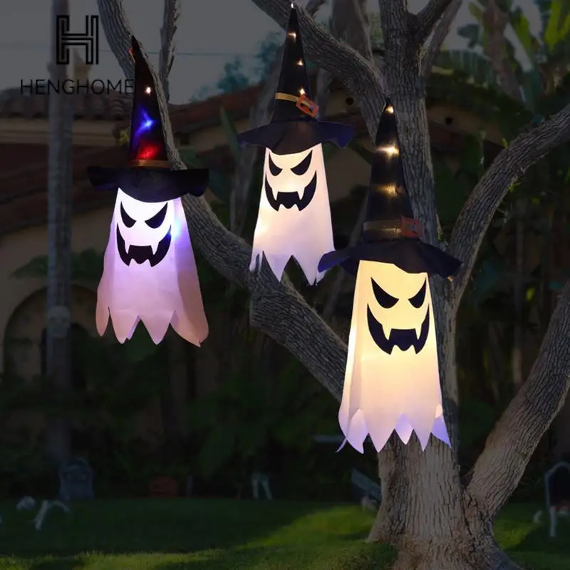 

Horror Halloween LED Lights Hanging Ghost Halloween Party Glowing Pumpkin Ornaments Ghost Festival Horror Atmosphere Light