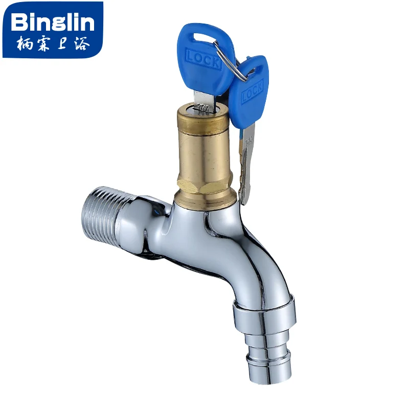 

BINGLIN Household Outdoor Faucet Faucet With Lock Key Quick Opening Single Hole Key Switch Faucet Washing Machine Faucet