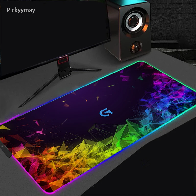 

Large RGB Mouse Pad Logitech Gaming Mousepad LED Color XXL Mause Pad Game Carpet Big Mouse Computer Desk Mat With Backlit