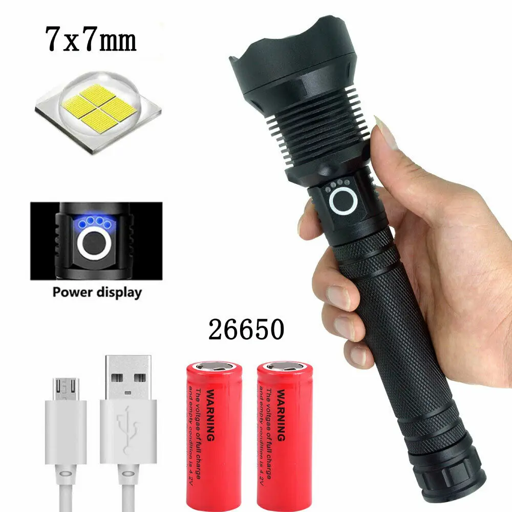 

30W 5V Micro Usb Telescopic Zoom Rechargeable Flashlight for Camping, Climbing