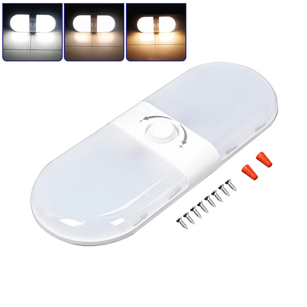 

180LED Car Interior Light 12-24V Reading Light Dome Roof Ceiling Lamp Night Light 3 Colors for Camper Van Trailer Truck Boat