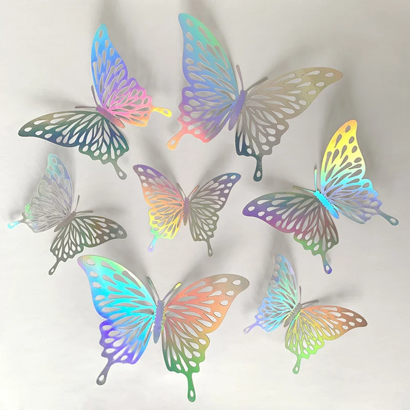 

12 Pcs/Set 3D Wall Stickers Hollow Butterfly for Kids Rooms Home Wall Decor DIY Mariposas Fridge stickers Room Decoration
