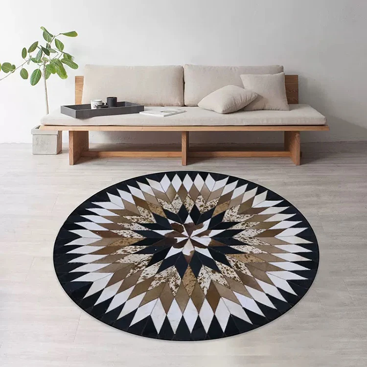 

Patchwork cowskin cow leather rugs patchwork leather carpet tapis de salon