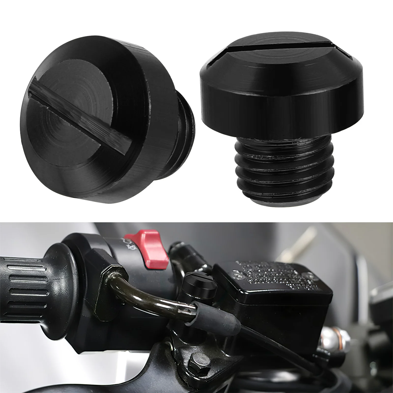 

2pcs Motorcycle Mirror Hole Screw Mirror Blanking Cover Mirror Hole Caps Supply