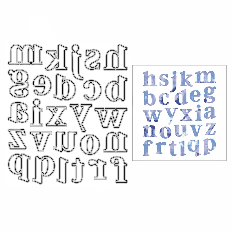 

Новинка 2022, трафарет «сделай сам» для вырезания нижних букв, ремесло, металлические Вырубные штампы для изготовления открыток и украшения для скрапбукинга, без штампов