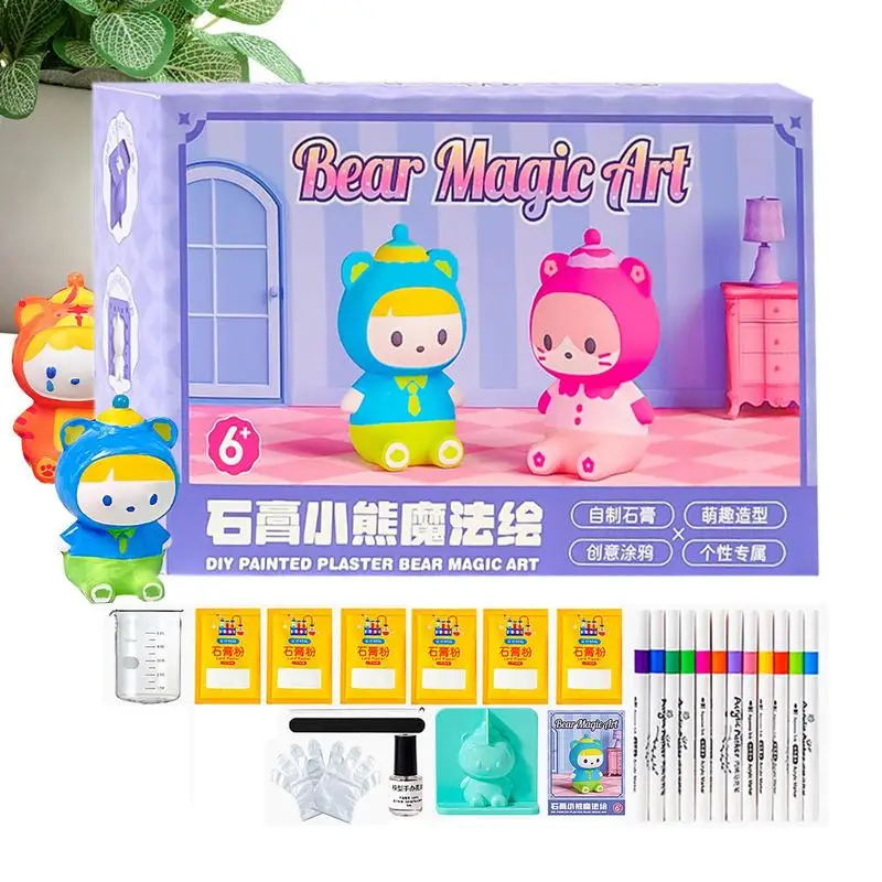 Набор для рукоделия из гипса мультяшный гипсовый медведь набор рисования