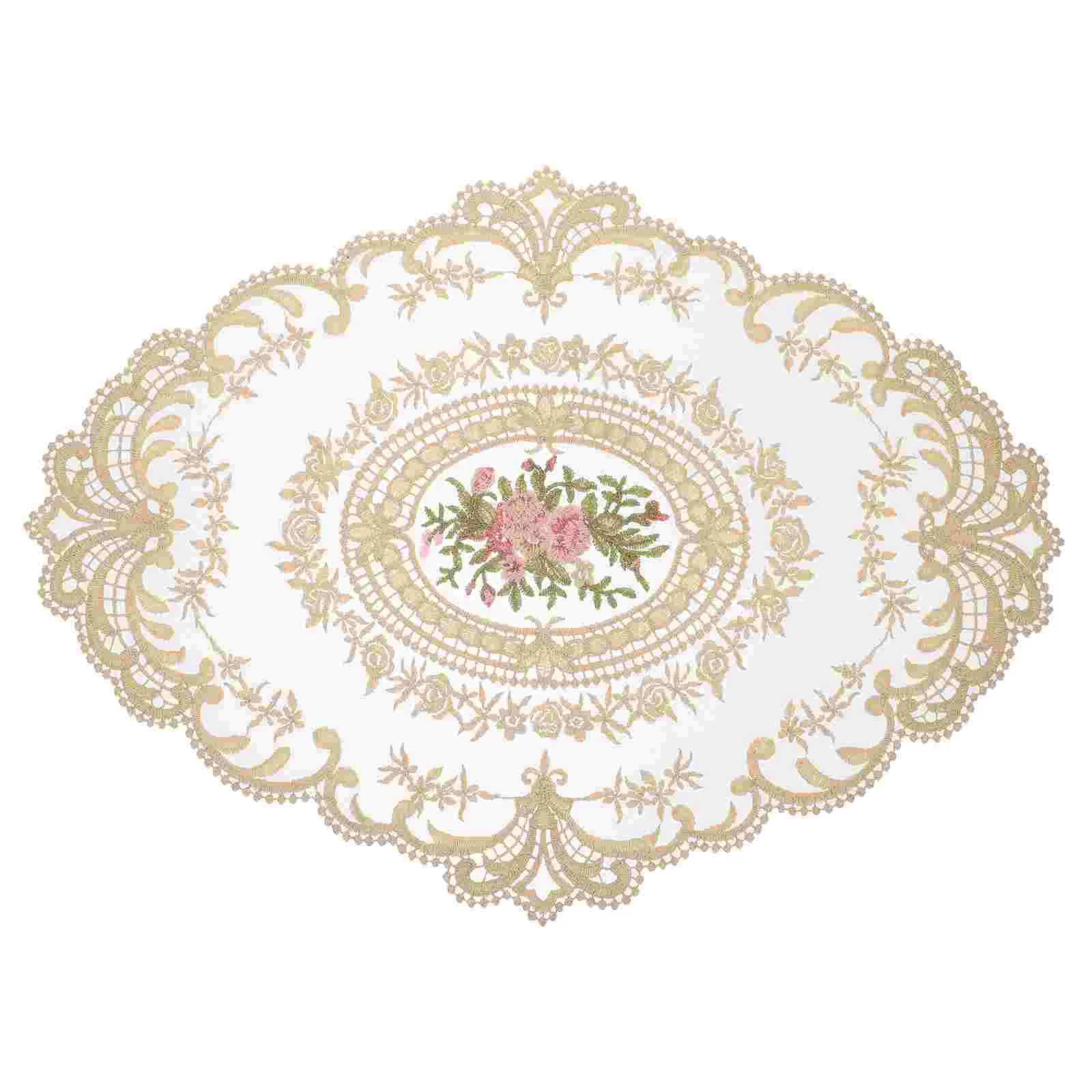 

Кружевной коврик в Европейском стиле, декоративный коврик для чашки, винтажный коврик для стола