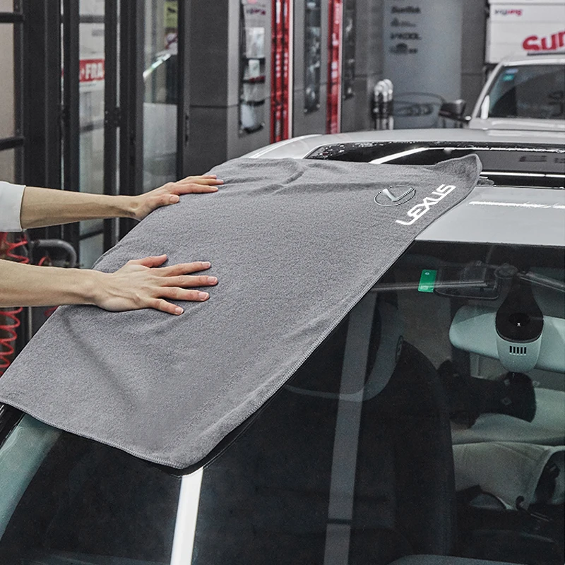 

Car Logo Absorbent Towel Lint Car Wash Clean Dry Towel Cloth For Lexus GX460 CT200h ES Fsport GS GX IS LS LX NX RX UX CT Ect