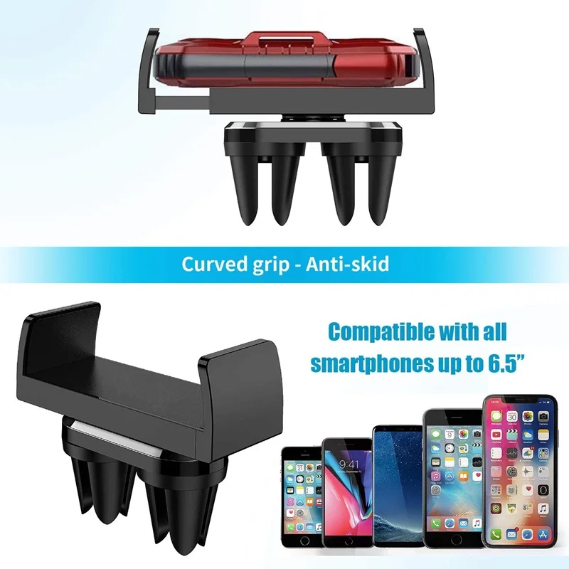 Tongdaytech Universal Car Phone Holder Double Base Air Vent Mount 360 Rotation Stand For Iphone XS 11 12 Pro Max Samsung In Car