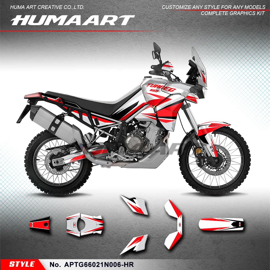 Графические ламинированные наклейки huпера для Aprilia Tuareg 660 2021 2022 2023 APTG66021N006-HR