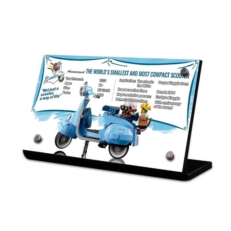 Акриловая витрина бренда 10298 Vespas мотоциклетные строительные блоки DIY Кирпичи