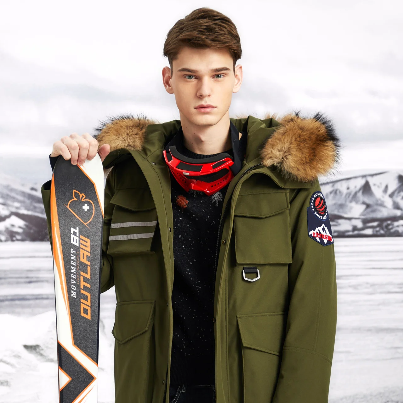 

BOSIDENG EXTREME -30℃ Men Down Jacket Hooded With Real Fur Collar Medium Thick Goose Down Outdoor Warm Coat B90142041