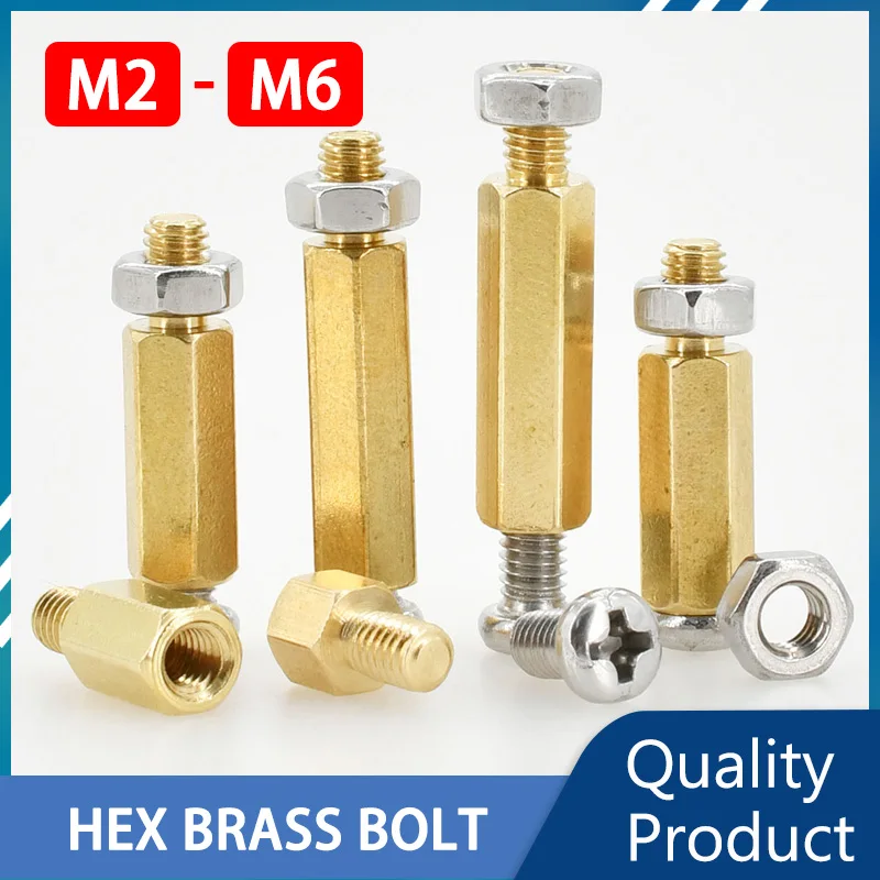 

Brass Bracket Board Rack Stud Thread Hex Hexagon Motherboard Standoff PCB Pillars Spacers M2 M2.5 M3 M4 M5 M6 Screw Bolt Nut Kit