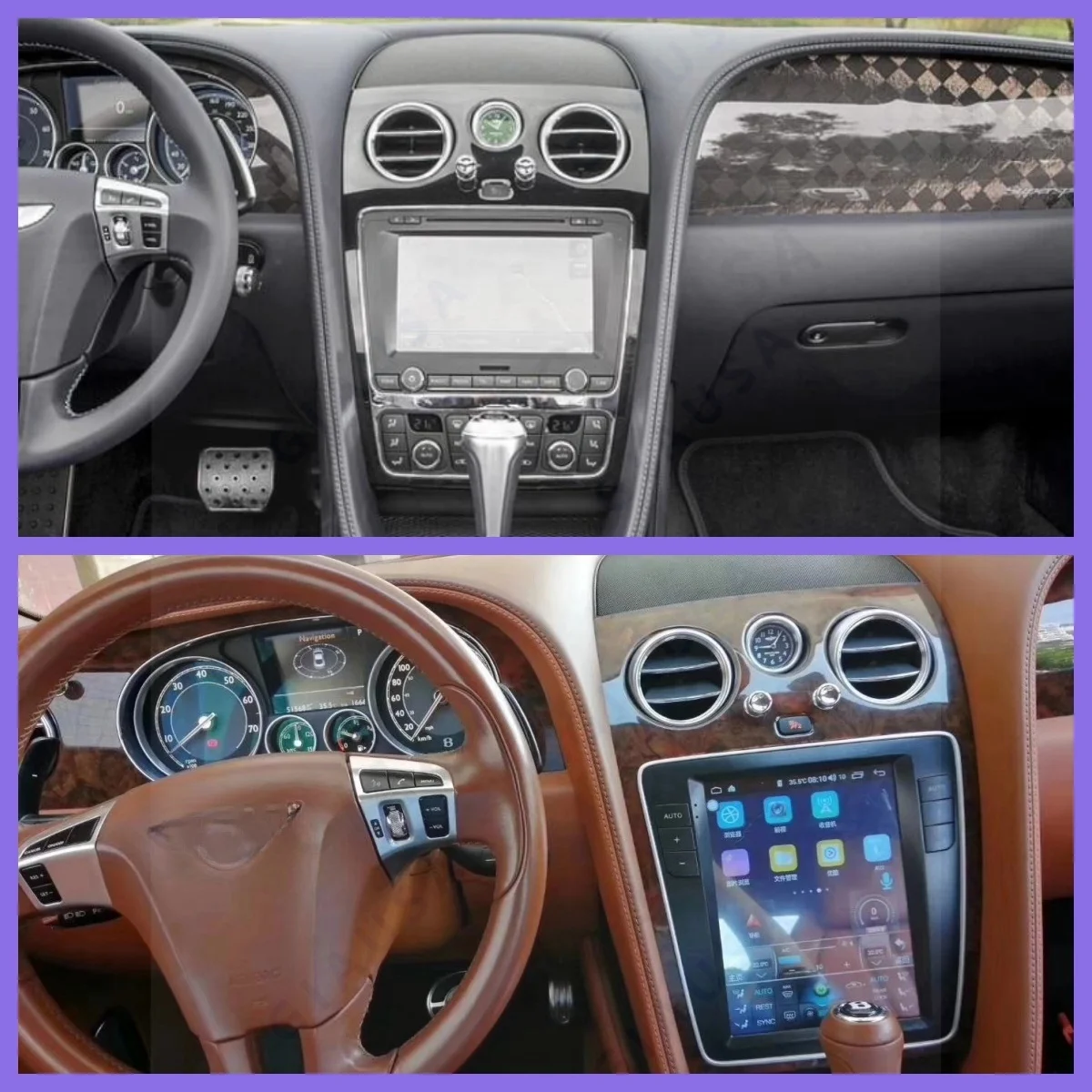 Автомобильный радиоэкран Android 14 для Bentley Flying Spur Continental GT 2012-2019 GPS-навигатор