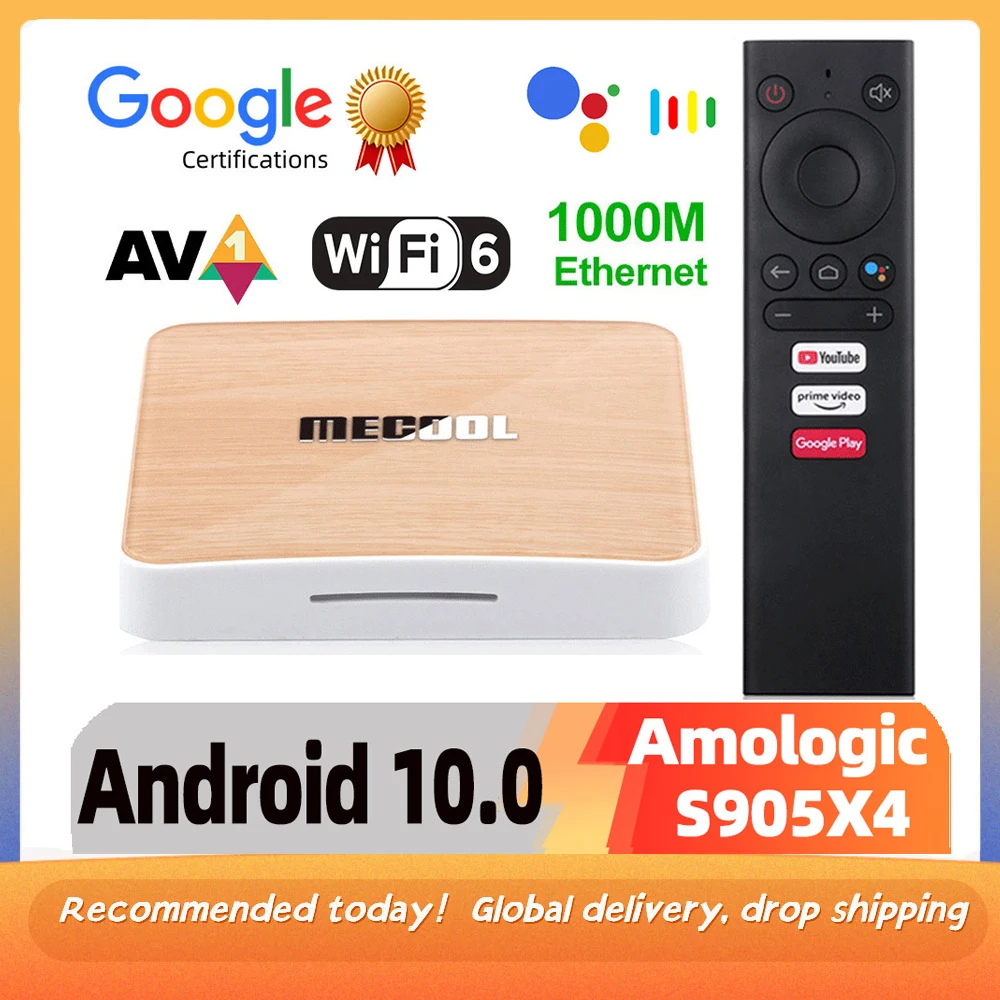 

Mecool KM6 Deluxe Smart TV BOX Android 10 Amlogic S905X4 Google Certified TVBOX 4GB 64GB Wifi6 AV1 BT5.0 4K Set Top Box 2GB 16GB